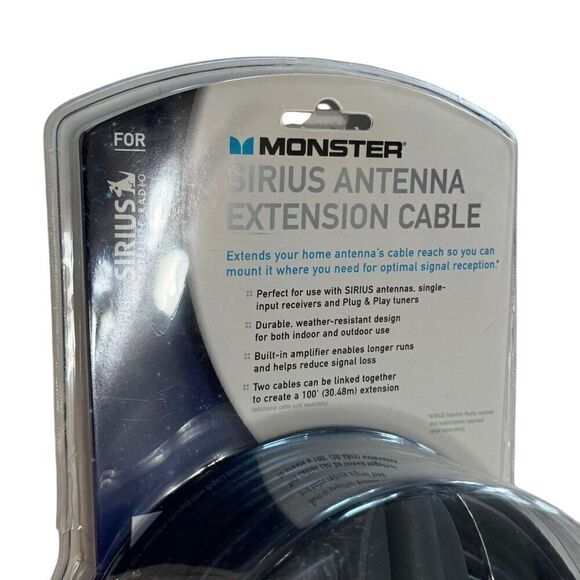 Monster Sirius Satellite Radio 50’ Antenna Extension Cable - NEW - Picture 2 of 8